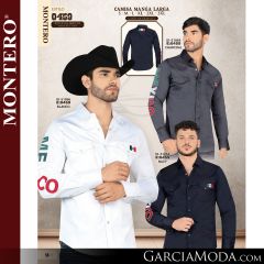 Camisa Vaquera Montero Western 0459-Charcoal-Blanco-Navy