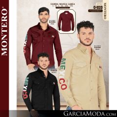 Camisa Vaquera Montero Western 0459-Vino-Beige-Negro