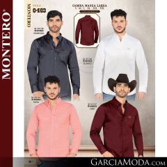 Camisa Vaquera Montero Western 0463-Charcoal-Blanco-Rosa-Vino