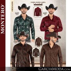Camisa Vaquera Montero Western 0817-Verde-Vino-9821-Cafe-0818-Cafe