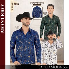 Camisa Vaquera Montero Western 0823-Verde-Royal-Blanco