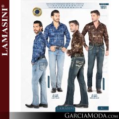 Pantalon Lamasini Western 1851-Light_Blue-Medium_Blue'