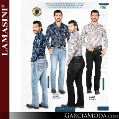 Pantalon Lamasini Western 1867-Light_Blue-Jet_Black