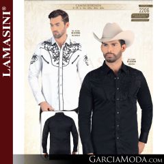 Pantalon Lamasini Western 2206-Blanco-Negro