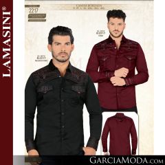 Pantalon Lamasini Western 2217-Vino-Negro_Vino