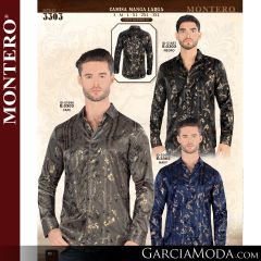 Camisa Vaquera Montero Western 3303-Negro-Cafe-Navy