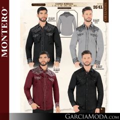 Camisa Vaquera Montero Western 3541-Negro_Gris-Gris-Vino-Negro_Negro