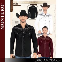 Camisa Vaquera Montero Western 3543-Blanco-Negro_Gris-Vino