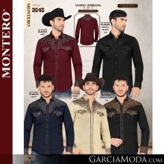 Camisa Vaquera Montero Western 3545-Vino-Negro_Negro-Navy-Beige-Negro_Khaky