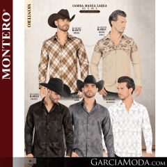 Camisa Vaquera Montero Western 4017-Beige-4031-Beige-0825-Negro-Gris-Blanco