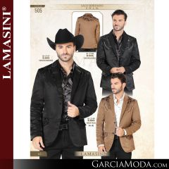 Saco Lamasini Western 505-Negro_Gris-Negro_Negro-Mostaza