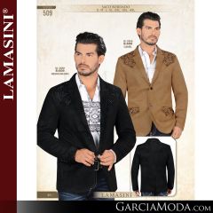 Saco Lamasini Western 509-Camel-Negro_Negro