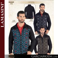 Chamara De Inverno Lamasini Western 592-Negro_Azul-Negro_Gris-Negro_Camel