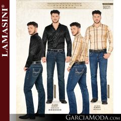 Pantalon Lamasini Western 9031-Dark_Blue-Med_Blue