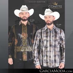 Camisa Contti Western CT-1003-Negro_CT-1002-White