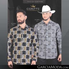 Camisa Contti Western CT-1014-Negro_CT-1014-Gris