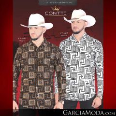 Camisa Contti Western CT-1017-Negro_CT-1017-Blanco