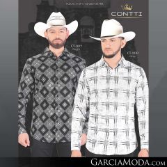 Camisa Contti Western CT-1019-Negro_CT-1020-Grey