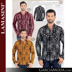 Camisa Vaquera Montero Western 0105-Vino-Negro-Camel