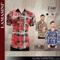 Camisa Vaquera Montero Western 0801-Negro-Beige-Azul