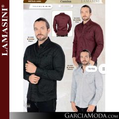 Camisa Vaquera Montero Western 4456-Vino-Negro-Blanco