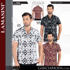 Camisa Vaquera Montero Western 0104-Blanco-Negro-Vino