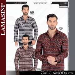 Camisa Vaquera Lamasini Western 0106-Negro-Vino-Mocha