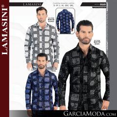 Camisa Vaquera Lamasini Western 0110-Blanco-Negro-Royal