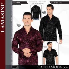 Camisa Vaquera Montero Western 0123-Vino-Negro