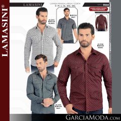 Camisa Vaquera Lamasini Western 0144-Blanco-Negro-Navy