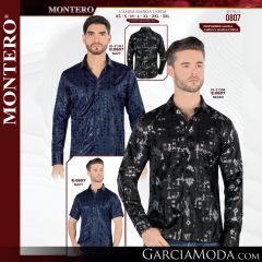 Camisa Vaquera Montero Western 0807-Navy_L-Navy_S-Negro