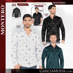 Camisa Vaquera Montero Western 0810-Negro_S-Negro-L-Blanco-Teal