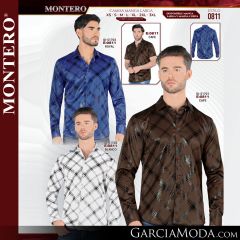 Camisa Vaquera Montero Western 0811-Royal-Blanco-Cafe_L-Cafe_S