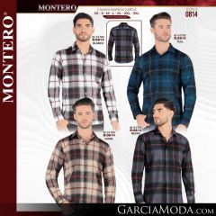Camisa Vaquera Montero Western 0814-Blanco-Teal-Camel-Negro
