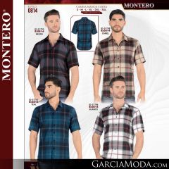Camisa Vaquera Montero Western 0814-Negro-Camel-Teal-Blanco