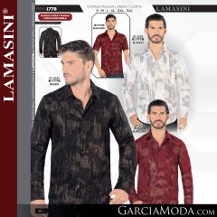 Camisa Vaquera Lamasini Western 1778-Blanco-Negro-Burgundy