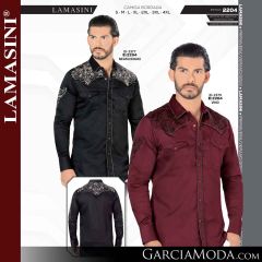 Camisa Vaquera Montero Western 2204-Negro-Vino