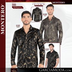 Camisa Vaquera Montero Western 3303-Cafe-Negro_L-Negro_S