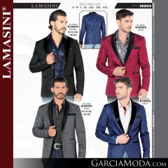 Saco Lamasini Western 35203-Negro-Rojo-Gris-Navy