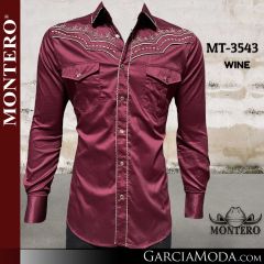 Camisa Vaquera Montero Western 3543-Wine