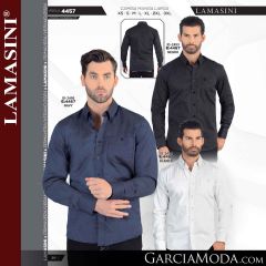 Camisa Vaquera Lamasini Western 4457-Negro-Navy-Blanco