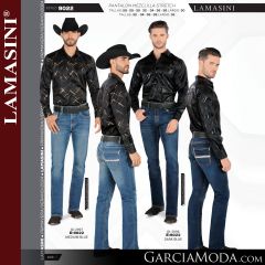 Pantalon Lamasini Western 9022-Medium Blue-Dark Blue