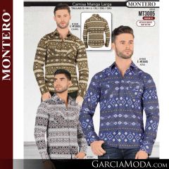 Saco Montero Western MT3005-Camel-Azul-Blanco