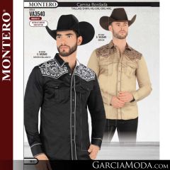 Saco Montero Western VA3540-Beige-Negro_Blanco