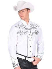 Camisa Charra Montenegro Western Wear 33791 Blanca