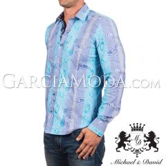 Camisa Michael & David Luxury Menswear MD-633 -Turquoise