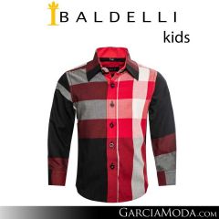 Camisa Baldelli Niño CHK101-Black-Red
