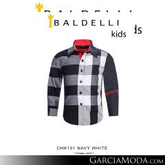 Camisa Baldelli Niño CHK101-Navy-White
