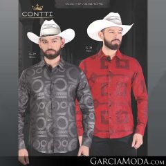 Camisa Contti Western G-29-Black_G-30-Red