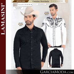 Camisa Vaquera Lamasini 2206-Blanco-Negro